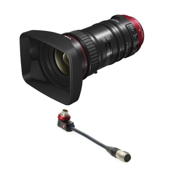 Canon CN-E 18-80mm T4.4 Compact-Servo Cinema Zoom Lens, EF Mount - With Zacuto 6 Right Angle Extension Cable