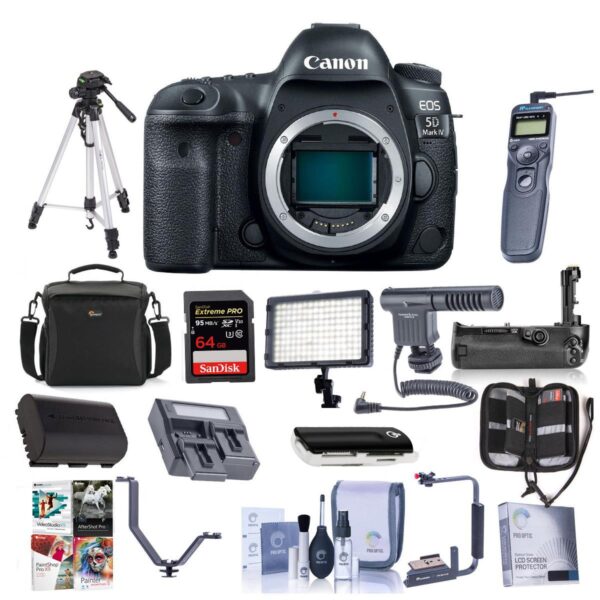 Canon EOS 5D Mark IV DSLR Body with Pro Accessory Bundle