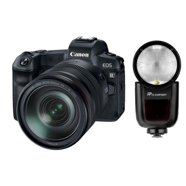 Canon EOS R Mirrorless Digital Camera with RF 24-105mm Lens and Flashpoint Zoom Li-On X TTL Speedlight