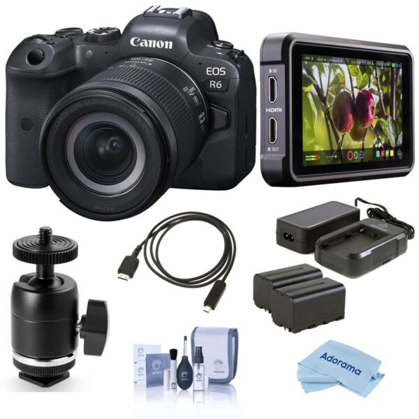 Canon EOS R6 Mirrorless Camera with RF 24-105mm f4-7.1 STM Lens With Atomos Kit