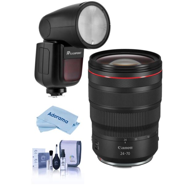 Canon RF 24-70mm f2.8 L IS USM Lens With Flashpoint Zoom Li-on X R2 TTL Flash