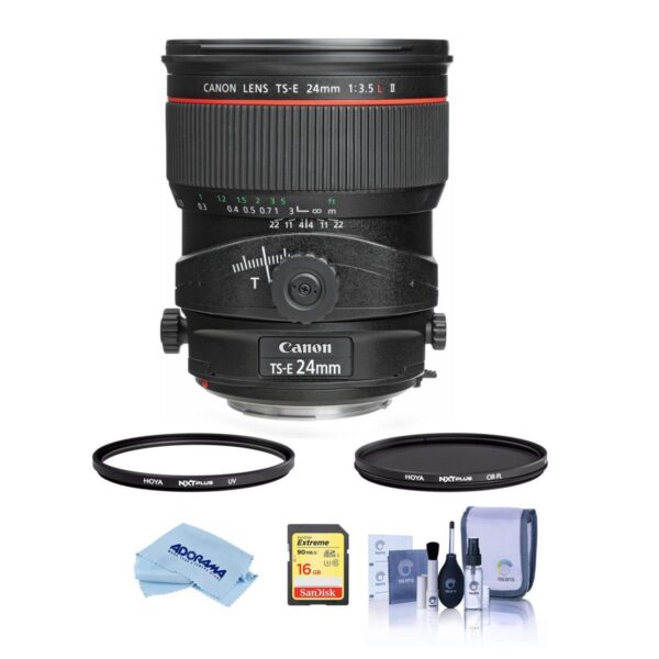 Canon TS-E 24mm f3.5L II Tilt-Shift Lens with Filter Bundle