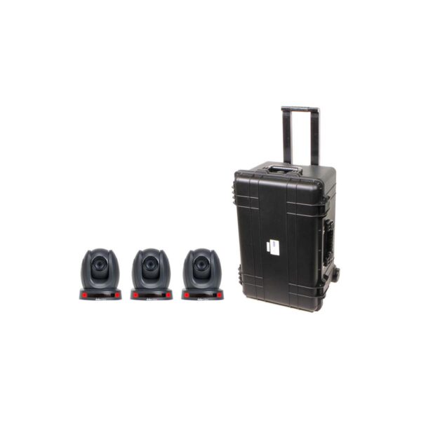Datavideo PTZ Camera Kit, Includes 3x PTC-140T 2.07MP HDBaseT PTZ Cameras and HC-800 XXL Wheeled Case