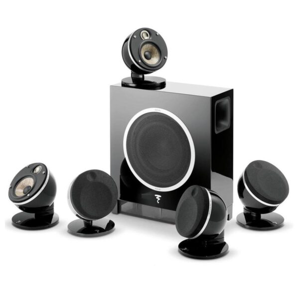 Focal DOME 5.1 FLAX 5x 2-Way Compact Sealed Speaker with SUB AIR Flat Bass-Reflex Subwoofer, Black