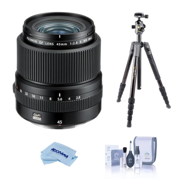 Fujifilm FUJINON GF 45mm F2.8 R WR Lens, Bundle with Vanguard VEO 2 Aluminum Tripod