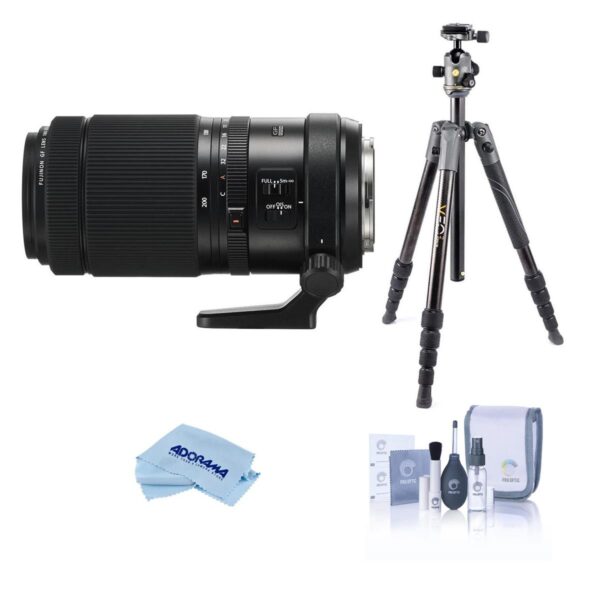 Fujifilm GF 100-200mm f5.6 R LM OIS WR Zoom Lens, Bundle with Vanguard VEO 2 Aluminum Tripod