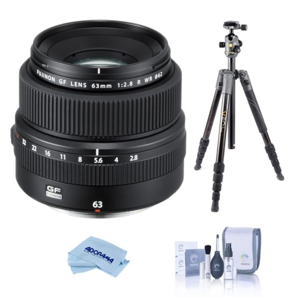 Fujifilm GF 63mm f2.8 R WR Lens, Bundle with Vanguard Tripod