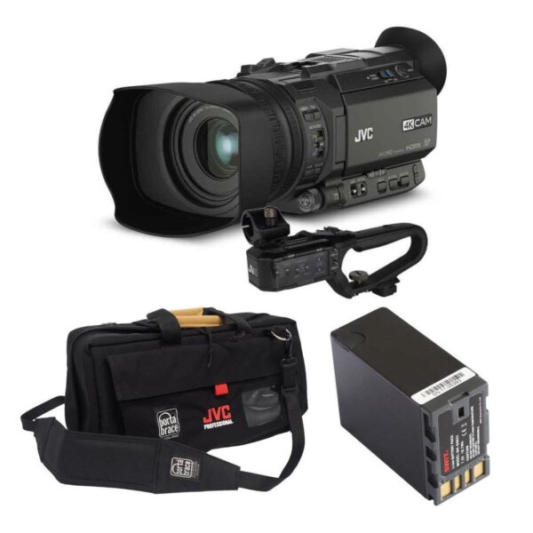 JVC GY-HM170 4KCAM Professional Camcorder with JVC Carry Case  BN-S8823 Battery