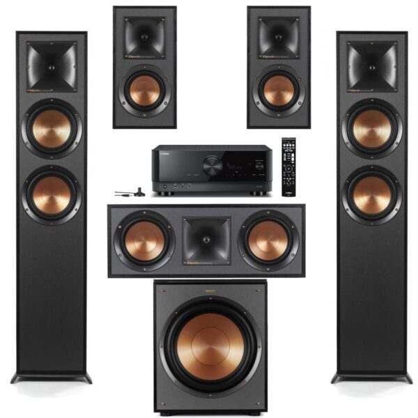 Klipsch 2x R-625FA 5.1 Home Theater,Black,wR-120SW 12 Subwoofer & RX-V6A AV Rx