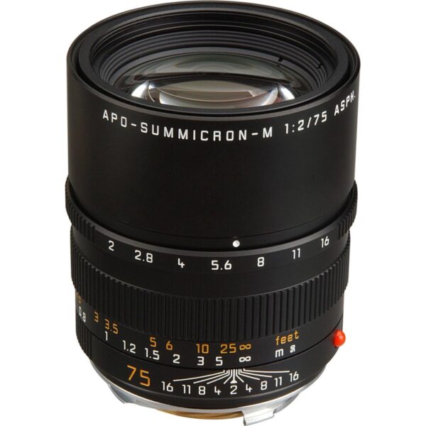 Leica 75mm f2.0 APO-SUMMICRON-M Aspherical, Manual Focus (6-Bit Coded) Lens for M System - Black