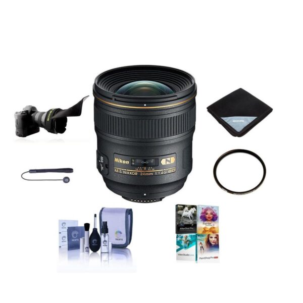 Nikon 24mm f1.4G AF-S ED NIKKOR Lens Bundle with Wide Angle UV Filter & PC Software