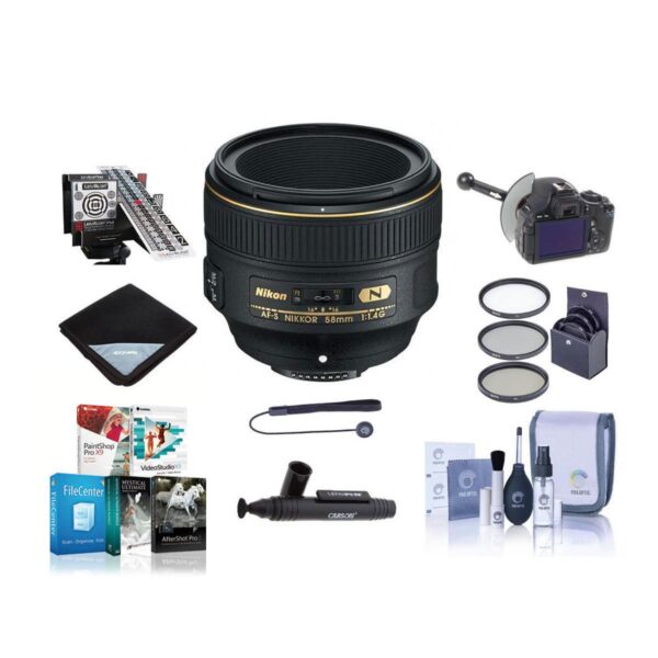 Nikon 58mm f1.4G AF-S NIKKOR Lens with FREE Accessory Bundle