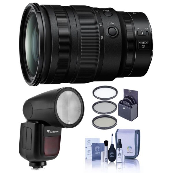 Nikon NIKKOR Z 24-70mm f2.8 S Lens With Flashpoint Zoom Li-on X R2 Flash Bundle