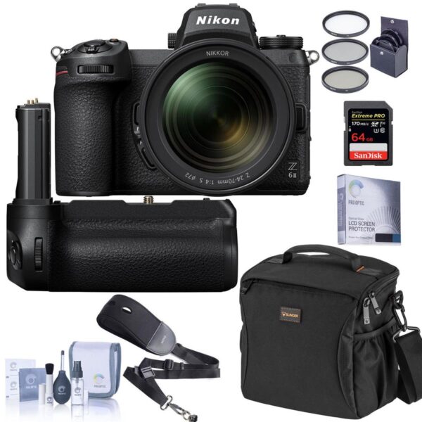 Nikon Z 6II Mirrorless Camera with 24-70mm f4 Lens with Battery Grip Kit