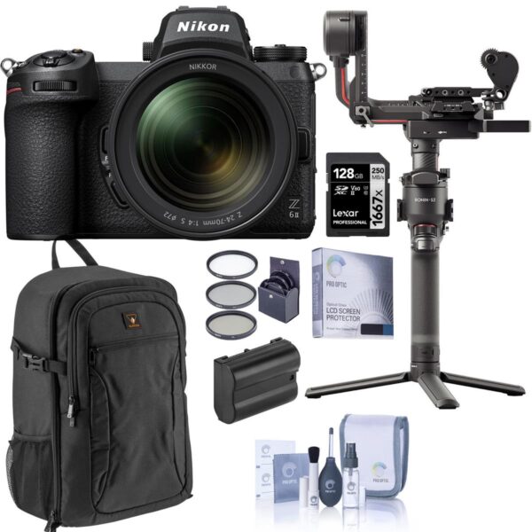 Nikon Z 6II Mirrorless Camera with 24-70mm f4 Lens with DJI RS 2 Pro Combo Kit
