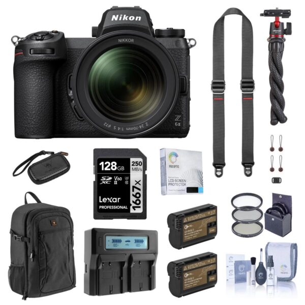 Nikon Z 6II Mirrorless Camera with 24-70mm f4 Lens with Complete Accessory Kit