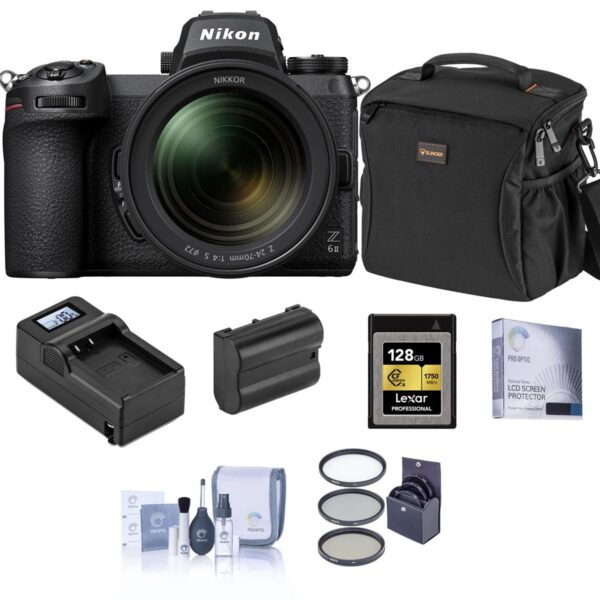 Nikon Z 6II Mirrorless Camera with 24-70mm f4 Lens with 128GB CFexpress Kit