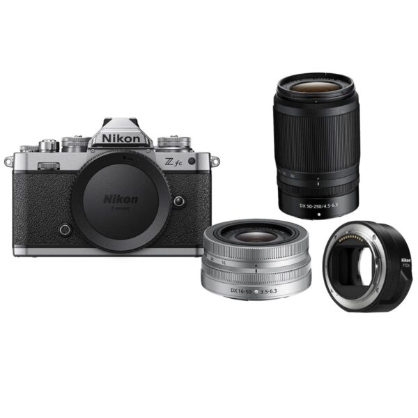 Nikon Z fc Mirrorless Camera with 16-50mm Silver & 50-250mm Lens wFTZ Adapter