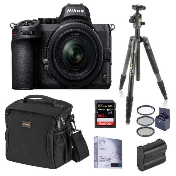 Nikon Z5 Camera wNIKKOR Z 24-50mm f4-6.3 Lens, Bundle wVEO 2 Aluminum Tripod