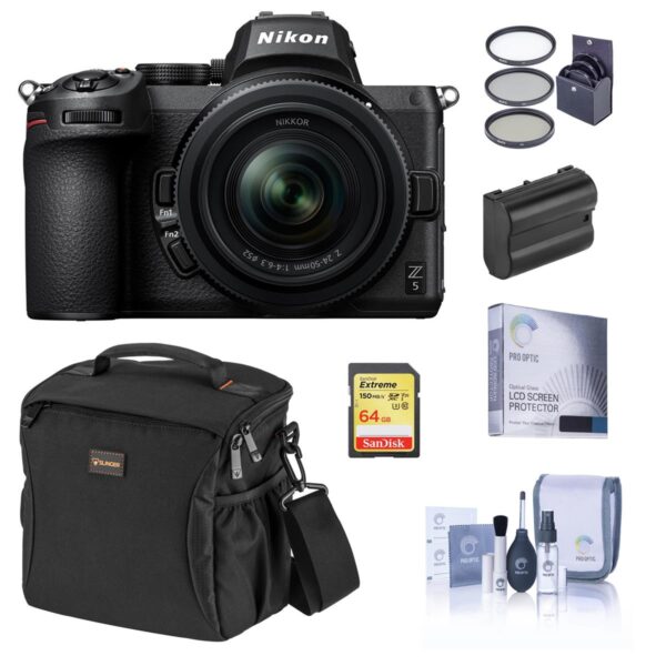 Nikon Z5 Full Frame Mirrorless Camera with 24-50mm Zoom Lens, Essential Bundle