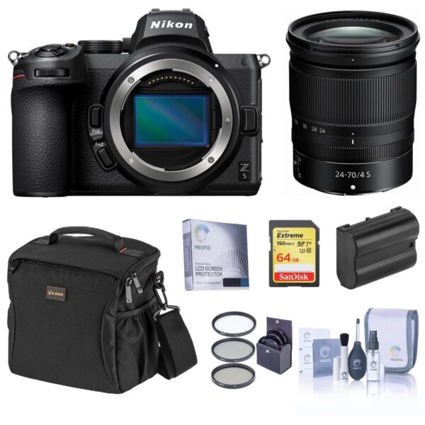 Nikon Z5 Mirrorless Camera with NIKKOR Z 24-70mm f4 S Lens with Accessories Kit