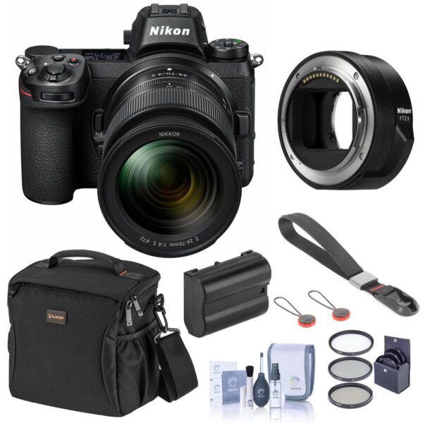 Nikon Z6 FX-Format Mirrorless Camera with 24-70mm f4 Lens with FTZ Adapter, Acc