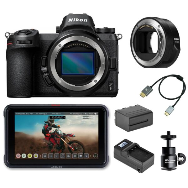 Nikon Z6 FX-Format Mirrorless Camera Body wFTZ Adapter, Atomos Ninja V Cine Kit