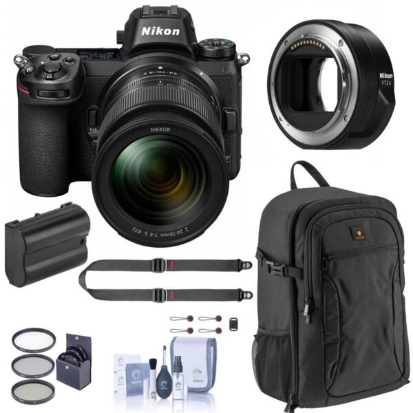 Nikon Z7 FX-Format Mirrorless Camera with 24-70mm f4 Lens with FTZ Adapter, Acc