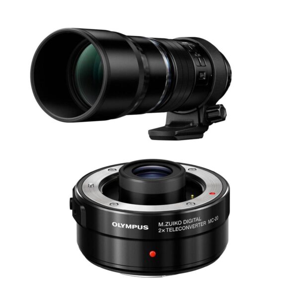 Olympus M. Zuiko ED 300mm F4.0 IS Pro Lens for MFT, Black wMC-20 Teleconverter