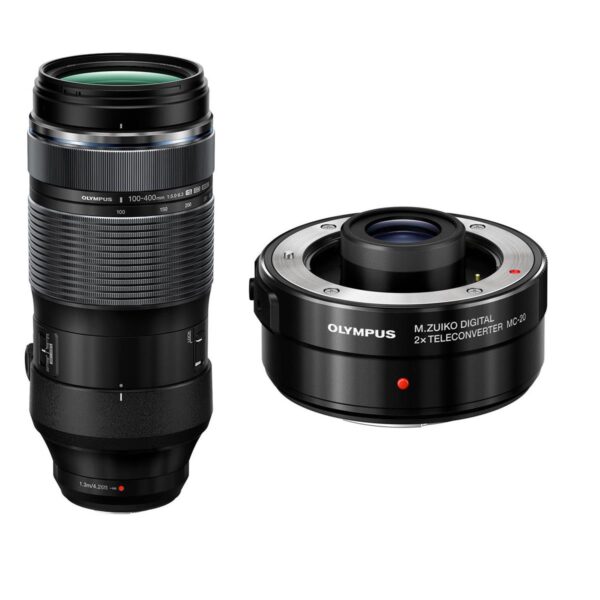 Olympus M.Zuiko Digital ED 100-400mm f5.0-6.3 IS Lens, Black with Olympus MC-20 2x Teleconverter