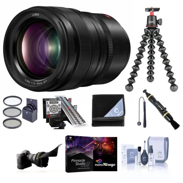 Panasonic 50mm f1.4 LUMIX S PRO L-Mount Lens - With Premium Accessory Bundle
