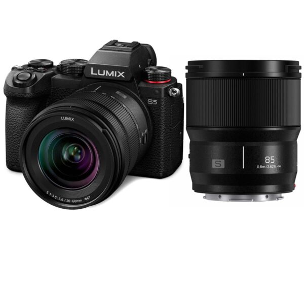Panasonic Lumix DC-S5 Mirrorless Camera with 20-60mm & 85mm L-Mount Lenses