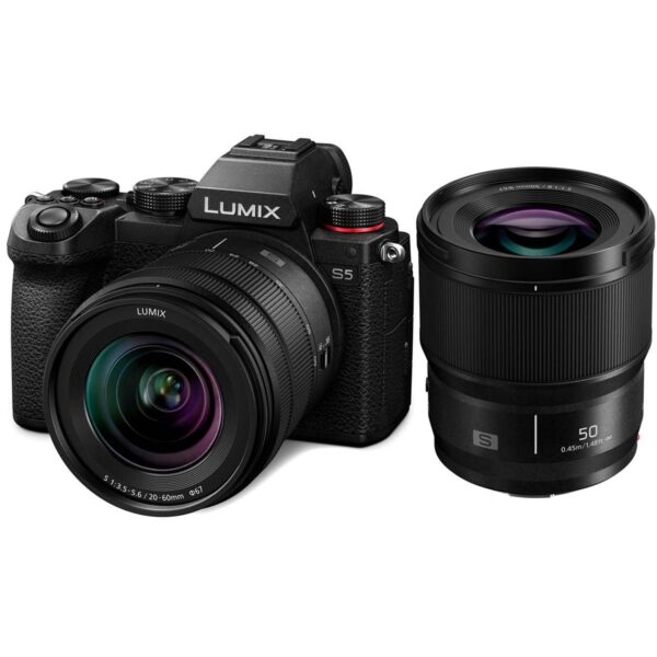 Panasonic Lumix DC-S5 Mirrorless Digital Camera with Lumix S 20-60mm f3.5-5.6 and 50mm f1.8 L-Mount Lenses