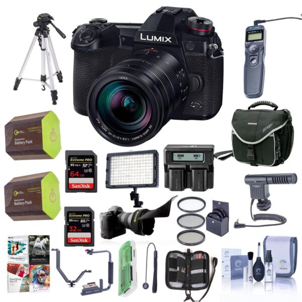 Panasonic Lumix G9 Mirrorless Camera, Black wDG 12-602.8-4 Lens WPro Acc Kit