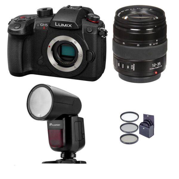 Panasonic Lumix GH5 II Mirrorless Camera with 12-35 F2.8 Lens with Flash Kit