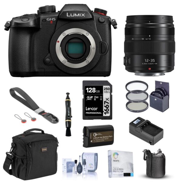 Panasonic Lumix GH5 II Mirrorless Camera with 12-35 F2.8 Lens, Essential Kit