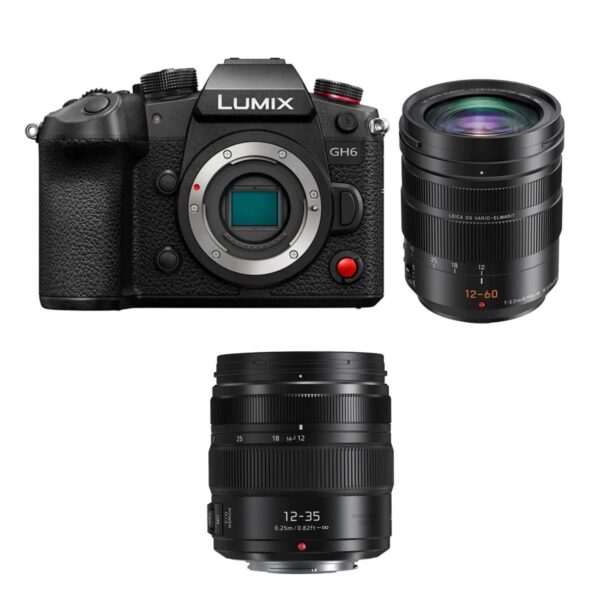 Panasonic Lumix GH6 Mirrorless Camera with Leica DG 12-60mm & G X Vario 12-35mm F2.8 Aspherical Lens