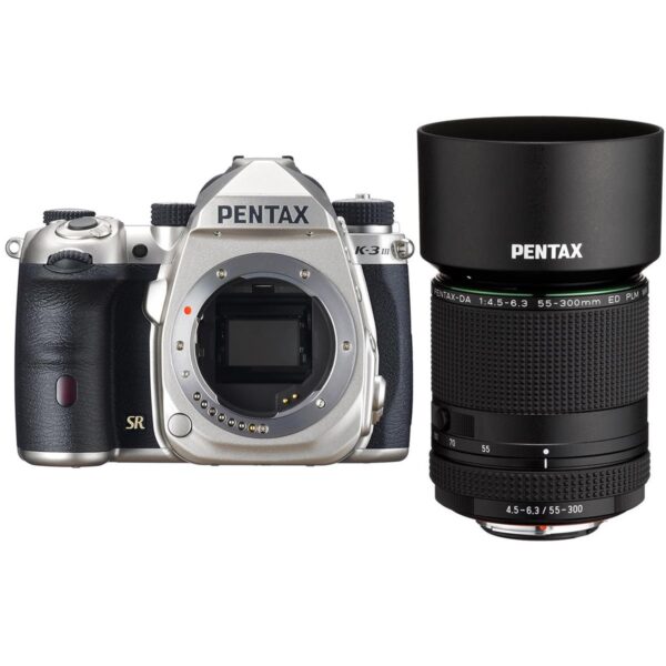 Pentax K-3 Mark III APS-C DSLR Camera, Silver with DA 55-300mm f4.5-6.3 Lens