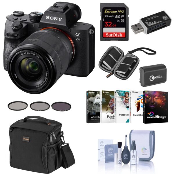 Sony Alpha a7 III 24MP UHD 4K Mirrorless Camera with 28-70mm Lens WFree Acc Kit