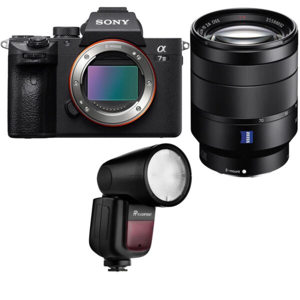 Sony Alpha a7 III Mirrorless Camera, wFE 24-70mm f4 Lens & Li-on X Speedlight