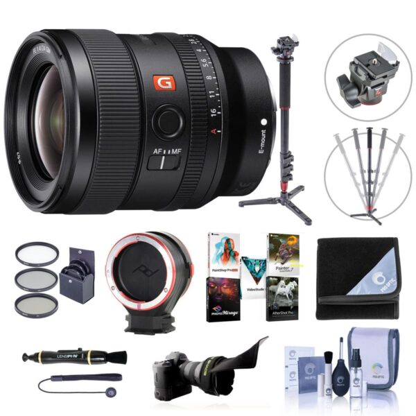 Sony FE 24mm F1.4 GM (G Master) E Mount Lens - With Premium Accessory Bundle