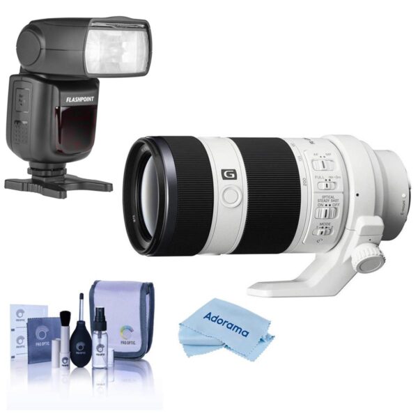 Sony FE 70-200mm f4.0 G OSS EMount Lens With FP Zoom Li-on R2 TTL Flash