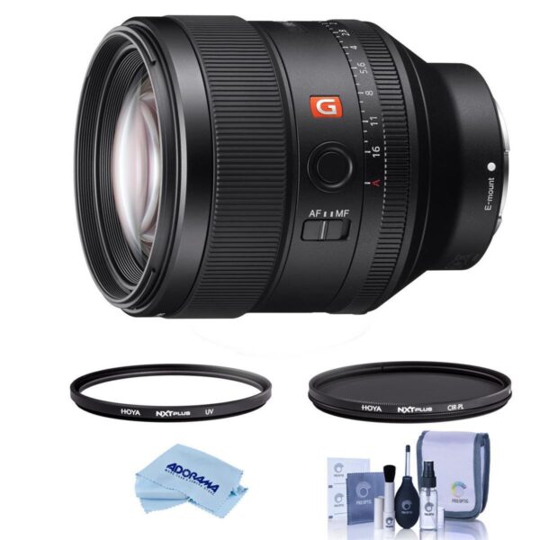 Sony FE 85mm F1.4 GM (G Master) E-Mount Lens - With Hoya UV  CPL Filter Kit