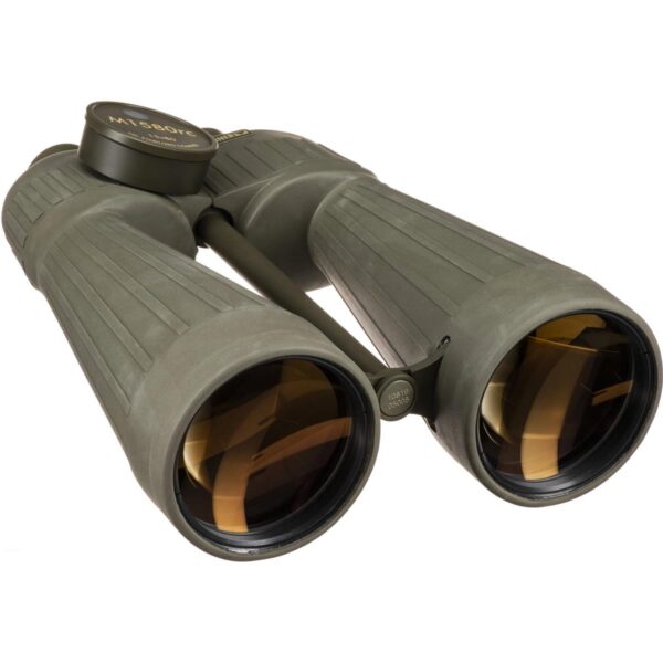 Steiner 15x80 Military M1580c Water Proof Porro Prism Binocular with 4.1 Degree Angle of View, Illuminated In-View Stabilized Compass, Green