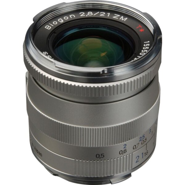 Zeiss 21mm f2.8 T ZM Biogon Lens, for Zeiss Ikon & Leica M Mount Rangefinder Cameras, Silver