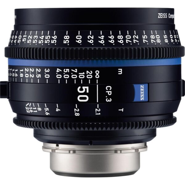 Zeiss 50mm T2.1 CP.3 Compact Prime Cine Lens (Feet) with PL Bayonet Mount