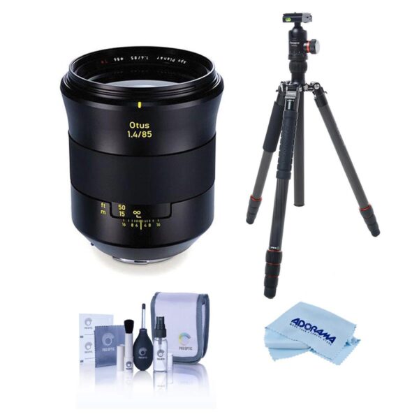 Zeiss 85mm f1.4 Apo Plnr ZE Manual Focus Lens FCanon EF WFotoPro X-Go Tripod